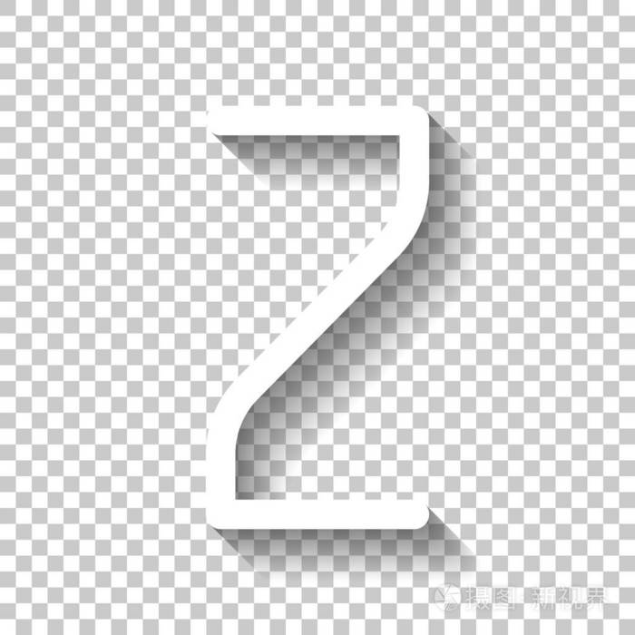 数字2数字2带有透明背景阴影的白色图标