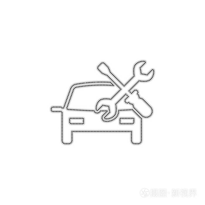 带有白色背景阴影的虚线轮廓轮廓插画-正版商用图片162mvj-摄图新