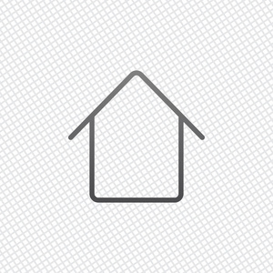 简单的房子图标。 在网格背景上