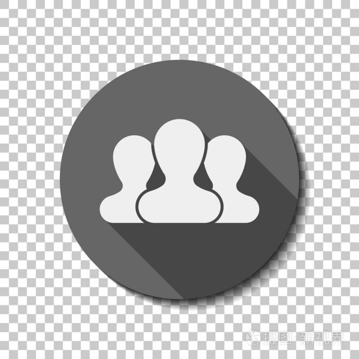 平图标长阴影圈透明网格. 徽章或贴纸样式