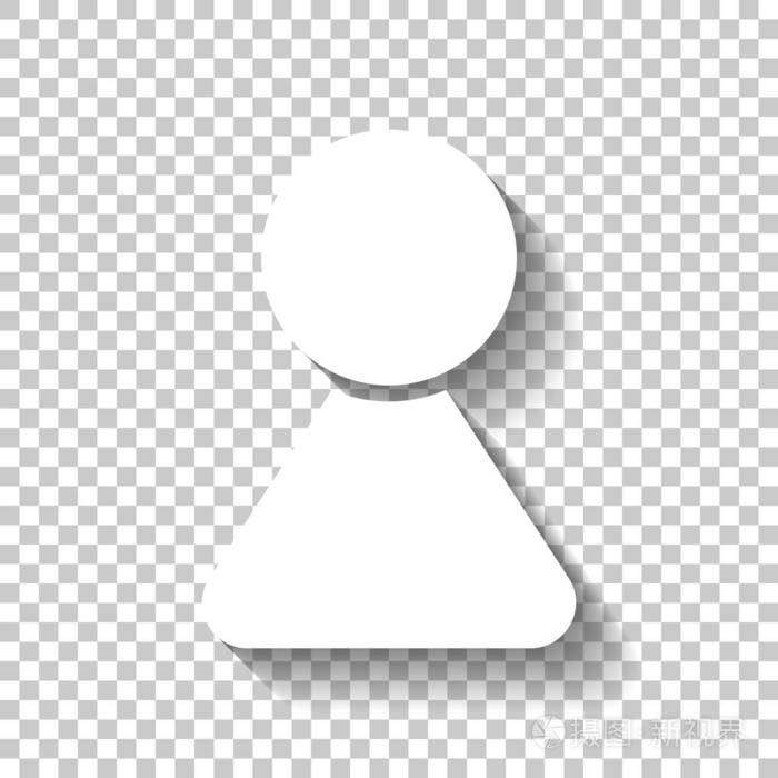 女性的象征女人的简单图标带有透明背景阴影的白色图标
