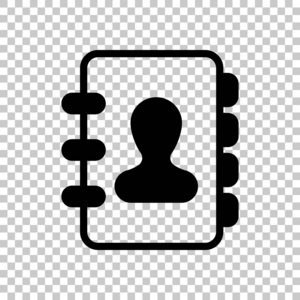 通讯录封面上有人. 简单的图标. 在透明的背景上.照片