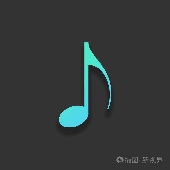 彩色标志概念与软阴影在黑暗的背景. 蔚蓝海洋的图标颜色