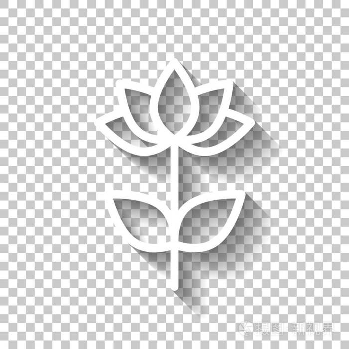 简单的花符号 线性图标 带有透明背景阴影的白色图标插画 正版商用图片162xgs 摄图新视界 简单的花符号 线性图标 带有透明背景阴影的白色图标插画 正版商用图片162xgs 摄图新视界