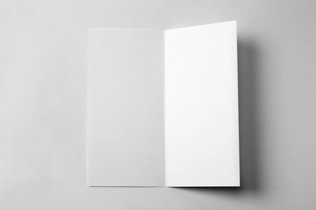上面视图白色背景上的空白小册子。 设计模拟