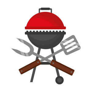 烧烤烤架铲子和叉子