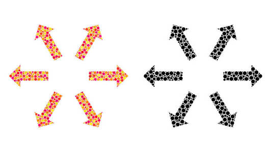 点点滴滴的径向箭头马赛克图标图片