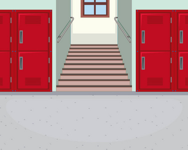 空的学校走廊背景插图照片