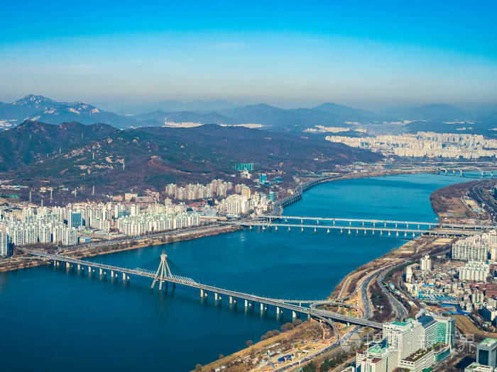 首尔建筑的美丽鸟瞰图