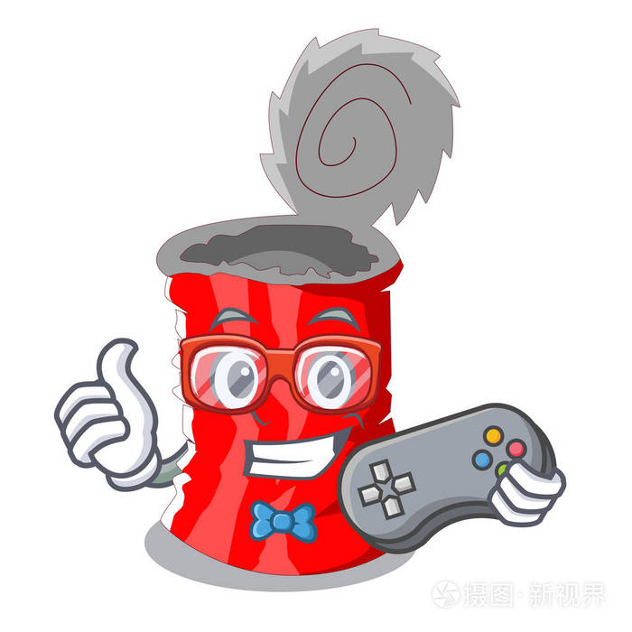 一套金属锡罐卡通矢量插图