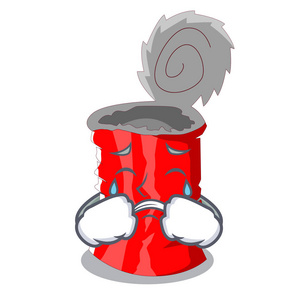 大哭矢量带有礼物哭集的金属锡罐卡通矢量插图照片