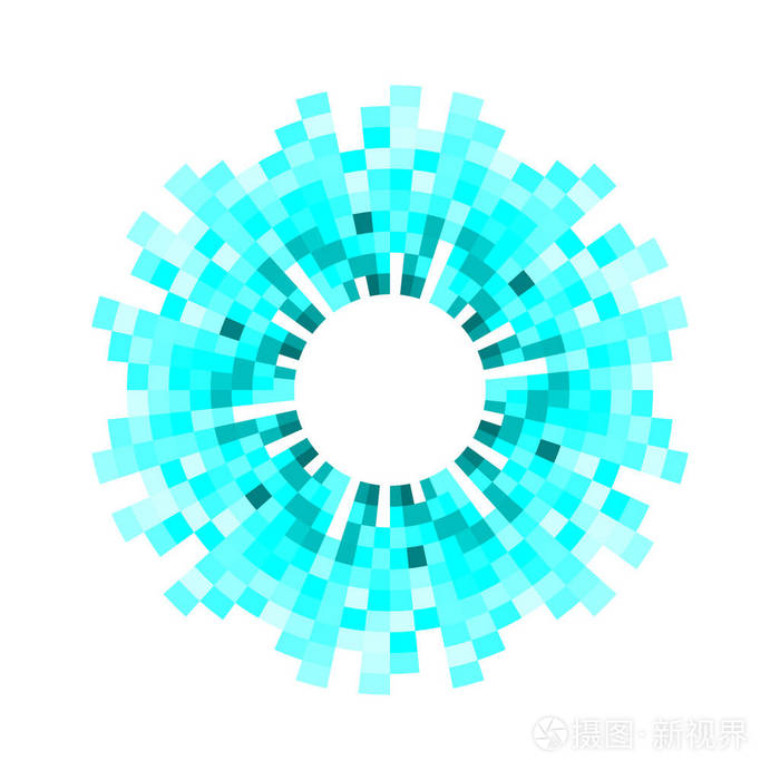 摘要绿色均衡器音乐声波圆圈矢量图标符号.