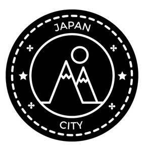 旅游标签日本邮票
