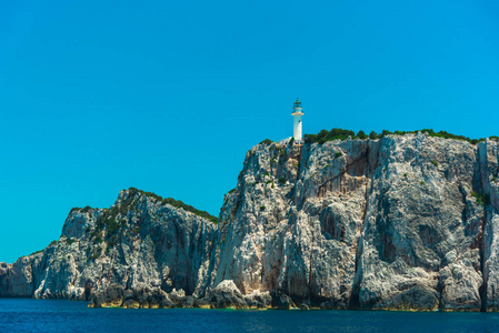 海上海岸岩石灯塔风景