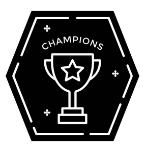 获奖者标志冠军徽章字形图标图片