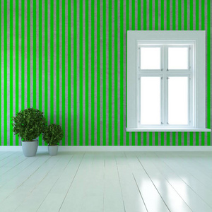 想法是一个白色的空斯堪的纳维亚房间内部与植物在木制地板上。 家北欧内部。 三维插图