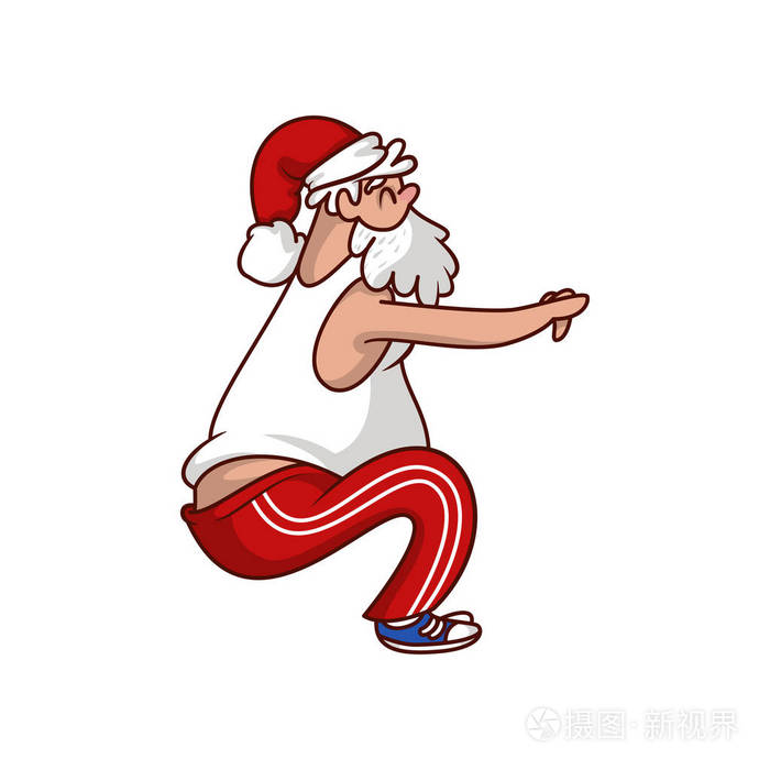 卡通人物.老胡子的人.身体活动.矢量设计