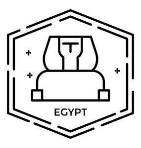 埃及邮资字母邮票线图标