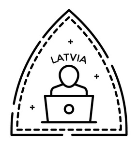 欧洲国家拉脱维亚邮票线图标