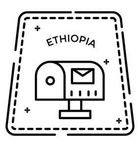 埃塞俄比亚邮票线图标