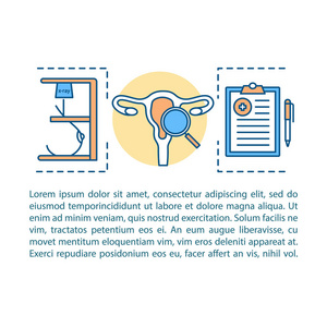 s health concept linear illustration. Gynecology. Article, broch