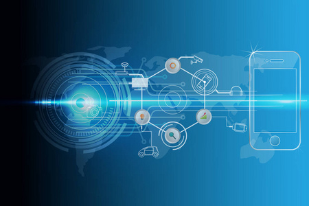 背景蓝色触摸屏界面业务照片