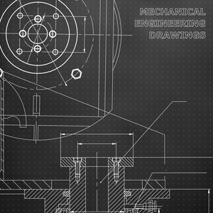 机械。 技术设计。 工程风格。 机械的。 黑色背景。 要点
