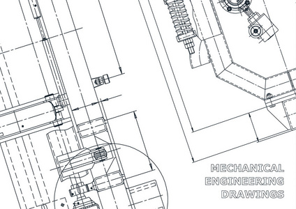 蓝图。 矢量工程图纸。 机械仪器制造。 技术技术