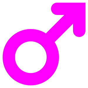 男性符号图标紫厚圆形孤立矢量插图