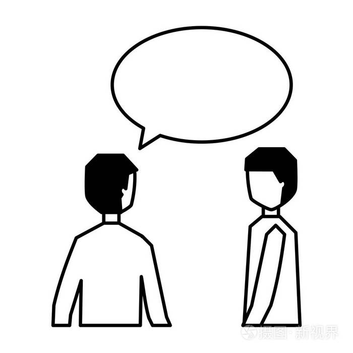 两个人说话的演讲泡沫插画-正版商用图片164863-摄图新视界