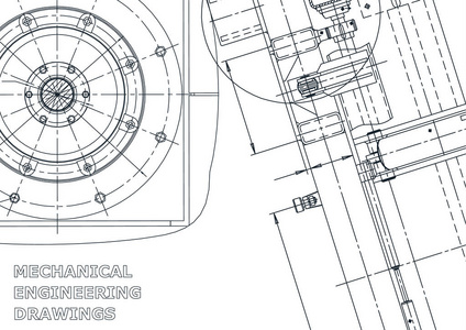 蓝图草图。 矢量工程插图。 封面传单横幅背景。 仪器制作图纸。 机械机械机械