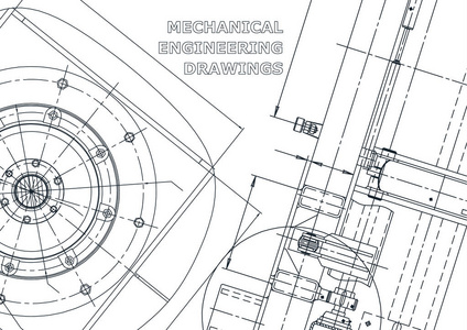 蓝图。 矢量工程插图。 封面传单横幅背景。 仪器制作图纸。 机械工程制图。 技术插图背景。 方案