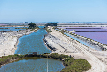 Aigues Mortins Salins Du Midi全景与盐沼