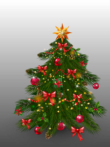 圣诞树装饰装饰品, 星星, 花环, 雪花, 灯
