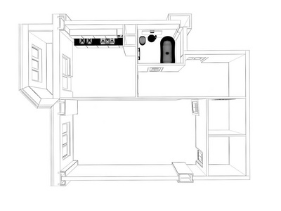 3d 渲染的家具家庭公寓, 隔离