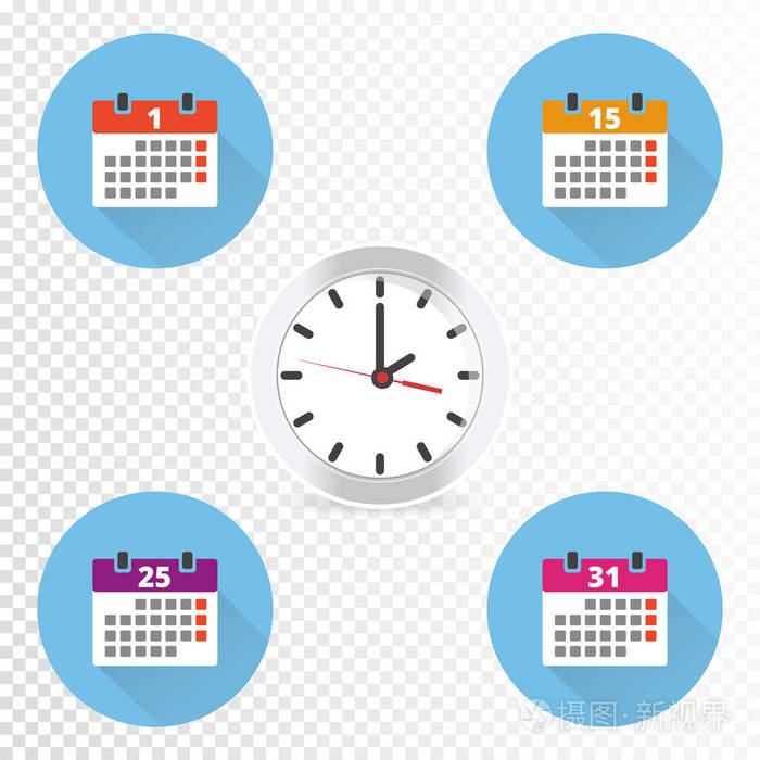 日程安排预约重要日期概念. 所有元素都在单独的层上.