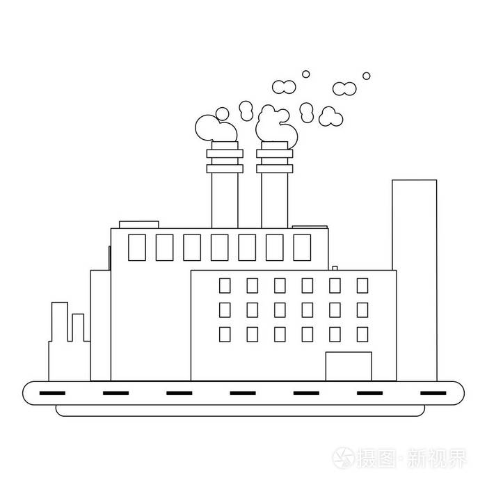 街道上的厂房矢量图平面设计插画-正版商用图片1657vx-摄图新视界