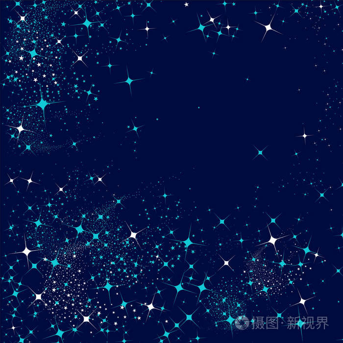 蓝色抽象背景设计与星星和火花