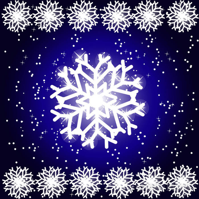 蓝色背景上的雪花