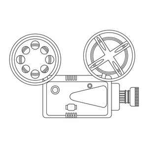 电影摄像设备矢量图平面设计