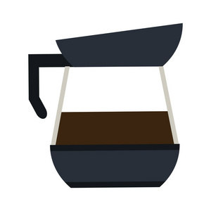咖啡玻璃壶隔离矢量插图平面设计