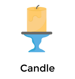 带有支架的蜡烛平面图标设计