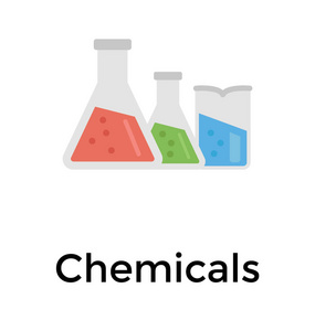 化学烧瓶平面图标矢量