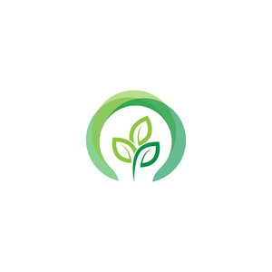 绿色灯泡叶符号标志矢量。 绿色能源的标志。 程式化的生态标志生物燃料。 可再生绿色能源标志