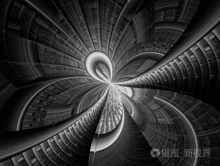 花卉和相交螺旋线的程式化图像. 空间和时间的无限.