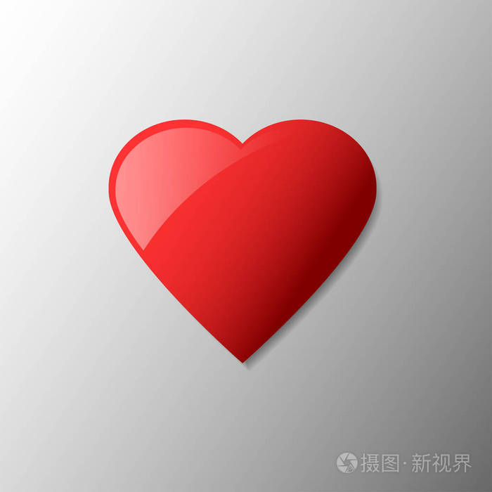 红色心形矢量.