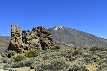 西班牙加那利岛特内里夫岩组洛斯罗克斯在泰德国家公园与泰德峰