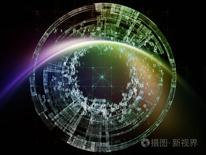 视觉吸引力的背景,由数字网格和灯,适合在技术科学和计算机信息世界