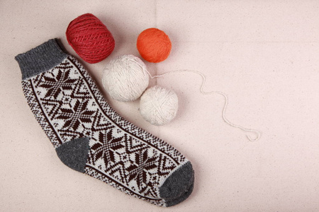 针织纱和现成的袜子