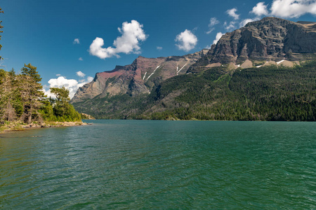 蒙大拿州冰川国家公园圣玛丽湖的美丽景观